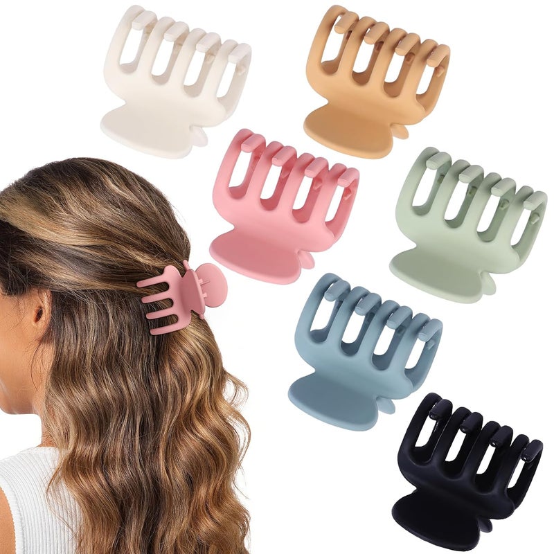 USDNICE 6 Pcs Hair Clips Small Claw Clips for Thin Hair Medium Matte Non-slip Hair Accessories for Women and Girls (Colorful) - Image 2